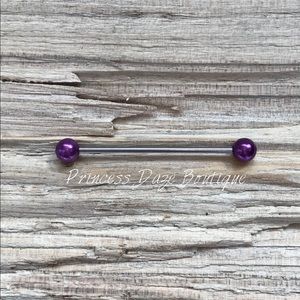 Purple Pearl‎ Industrial Barbell Earring